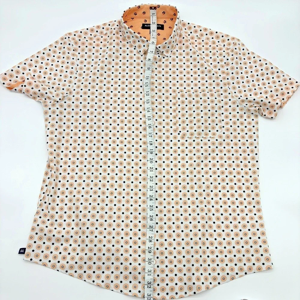 Mizzen + Main Leeward Mens XL Trim Short Sleeve Print Button Down Shirt